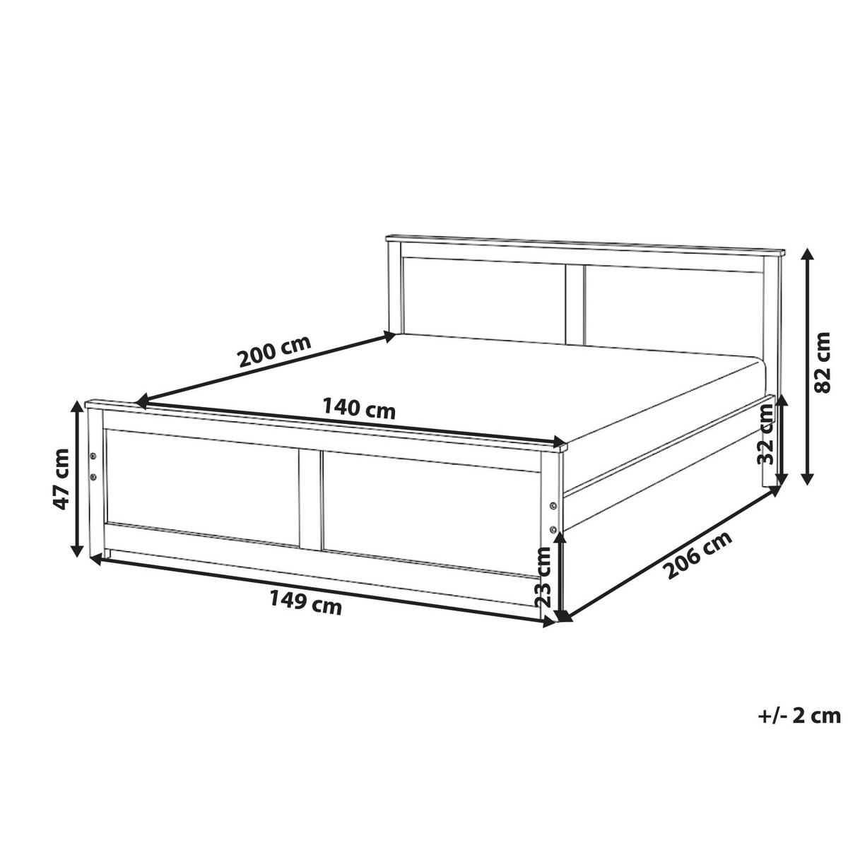 BETT mit Lattenrost 140/200 cm Kiefernholz Hellbraun Dauphin - Hellbraun, Holz (140/200cm) - Beliani