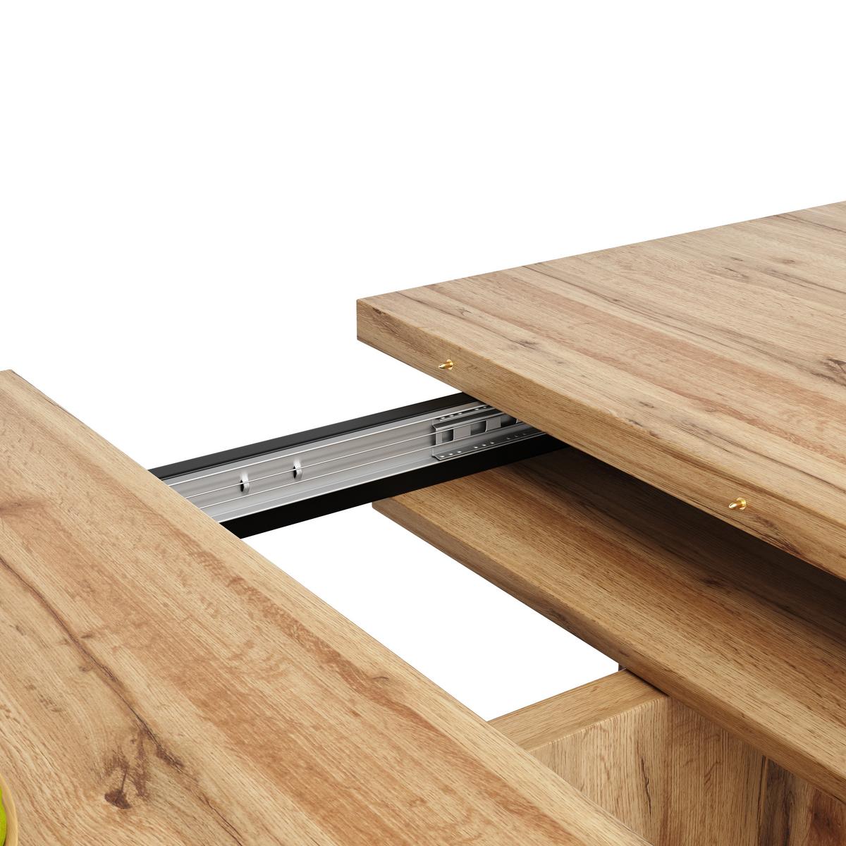 ESSTISCH Holz-Optik ausziehbar 119-158,5 cm mit modernem X-Gestell - Naturfarben, Holzwerkstoff (80/158.5/75cm) - Urban Meuble