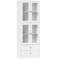 KÜCHENSCHRANK, Hochschrank mit Schublade, verstellbaren Einlegeböden Weiß - Weiß, Holzwerkstoff (30/170/59cm) - HOMCOM