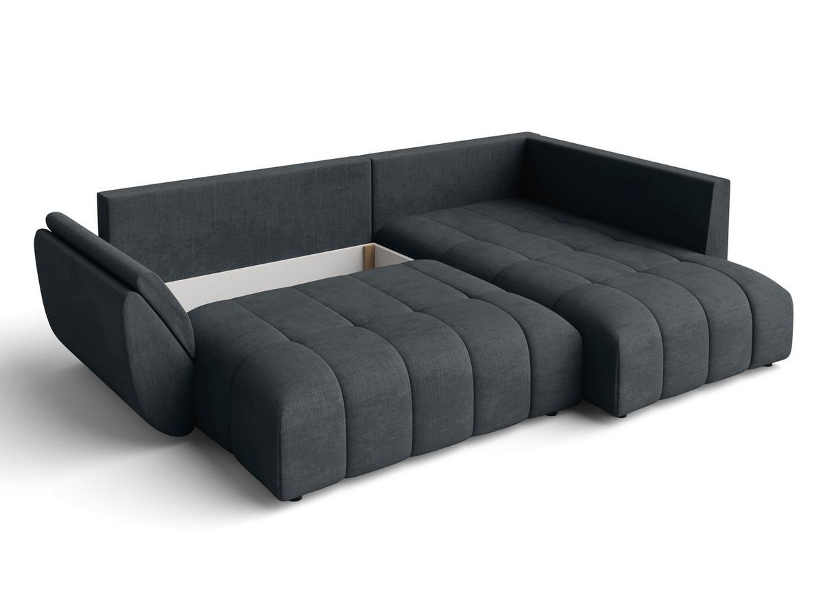 ECKSOFA L Form Kayseri Grau 268/192/96 cm – mit Bettkasten - Schwarz/Grau, Kunststoff/Textil (268/192cm) - AX Living