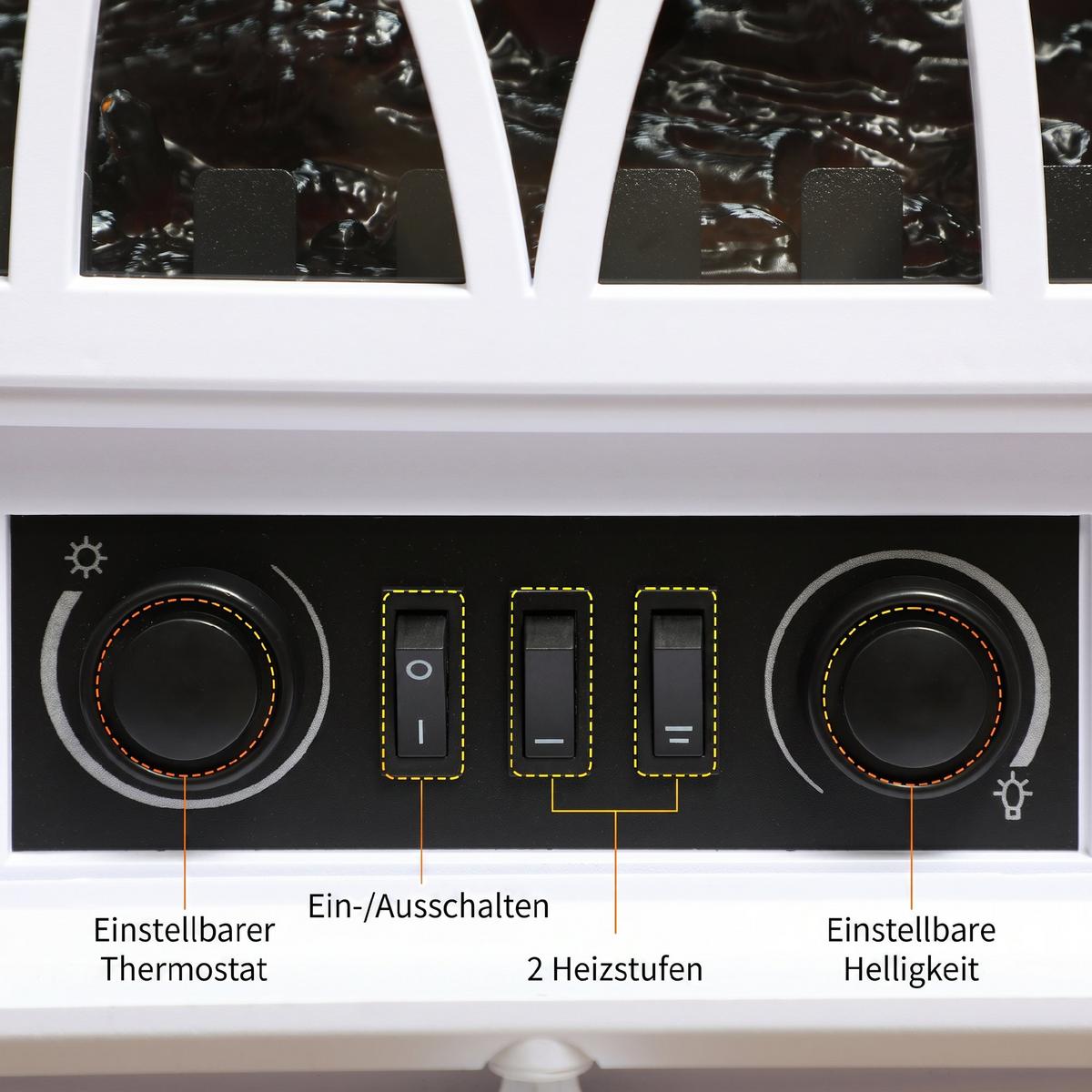 LED-ELEKTROKAMIN Metall Kunststoff Weiß - Weiß, Metall (28.5/54/45cm) - HOMCOM