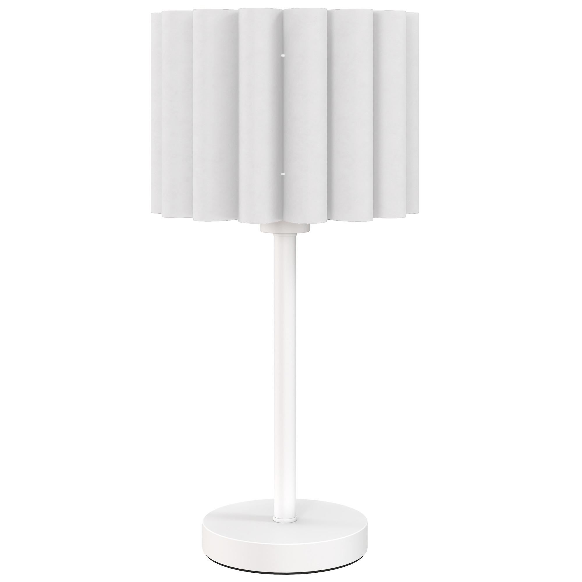 TISCHLAMPE mit Wellen-Lampenschirm exkl. Glühbirne 25 cm - Weiß, Kunststoff (25/25/48.5cm) - HOMCOM