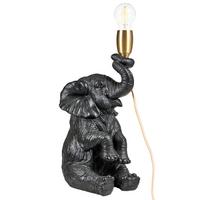 TISCHLAMPE Elefant Schwarz Fortuna - Messingfarben/Schwarz, Kunststoff (24/15/37cm) - Beliani