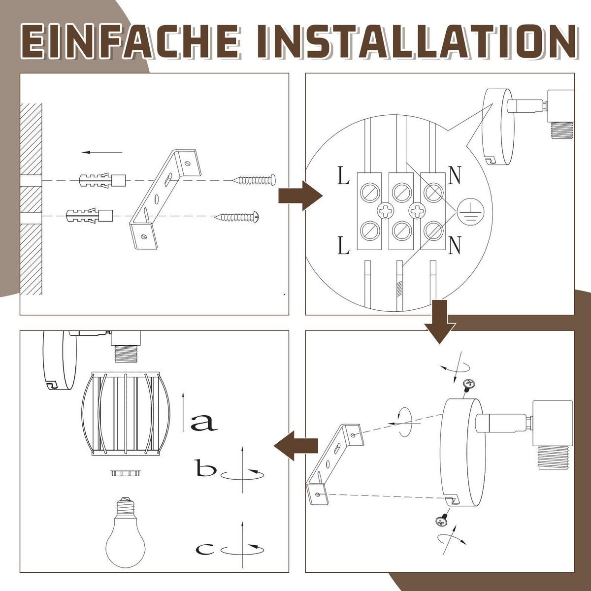 DECKENSTRAHLER Lewallen 1-flammig 14/12.5/8cm - Schwarz, Metall (14/12.5/8cm) - Nettlife