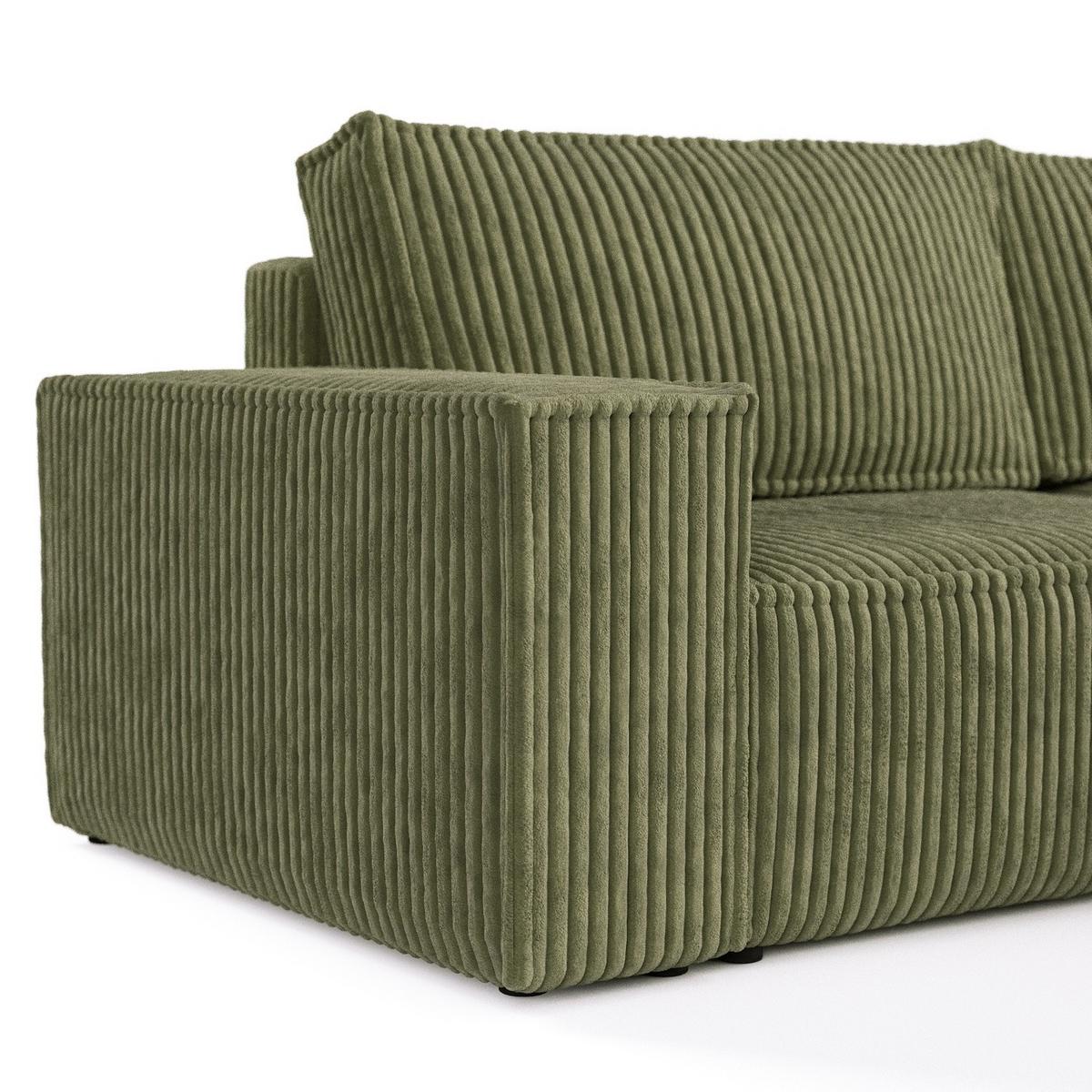 ECKSOFA CAVO mit Schlaffunktion Grün im Tilia Stoff - Schwarz/Grün, Holz/Holzwerkstoff (255/148cm) - AltaBeds