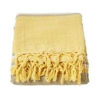 WOHNDECKE Morocco 150/200 cm, 100% Baumwolle gestreift - Gelb, Textil (150/200cm) - Homescapes