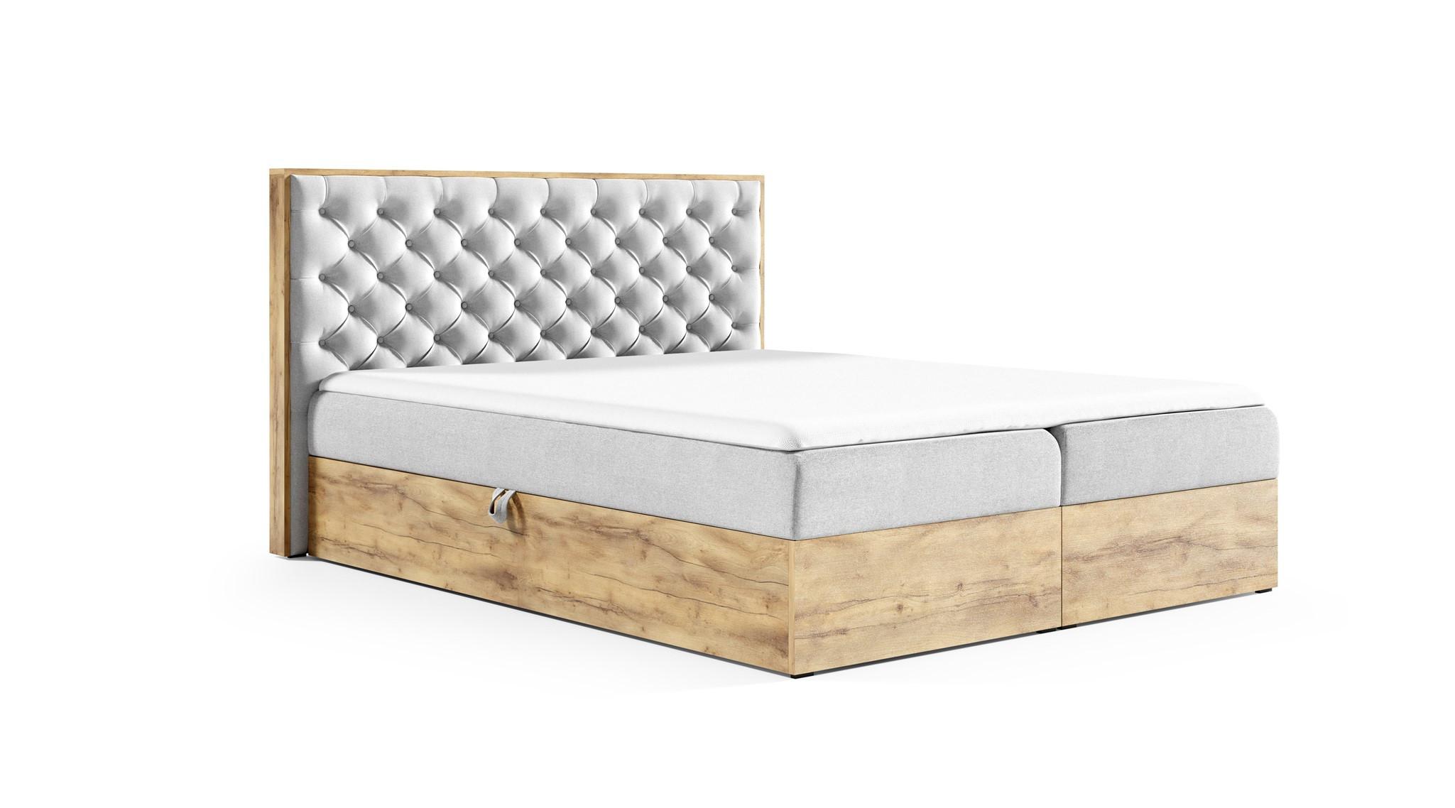 BOXBETT Diona Faro - Hellgrau, Holzwerkstoff/Textil (140/200cm) - Fun Möbel