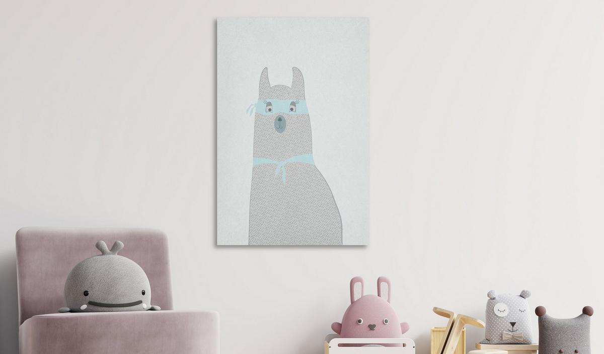 KUNSTDRUCK Grau 40/60 cm - Blau/Grau, Textil (40/60cm) - KUNSTLOFT