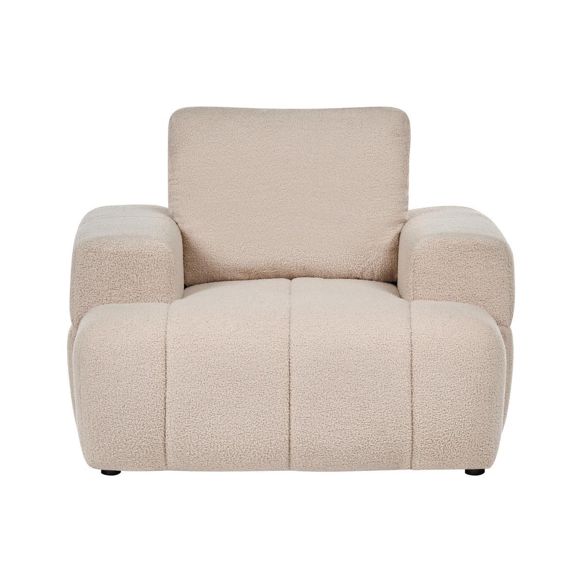 SESSEL Bouclé Beige Narilla - Beige, Kunststoff/Textil (111/81/92cm) - Beliani