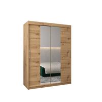 SCHIEBETÜRENSCHRANK mit Spiegel TOKYO 1 200/150/62 2-türig - Silberfarben/Eiche Artisan, Holz/Kunststoff (150/200/62cm) - MÖBEL KRYSPOL