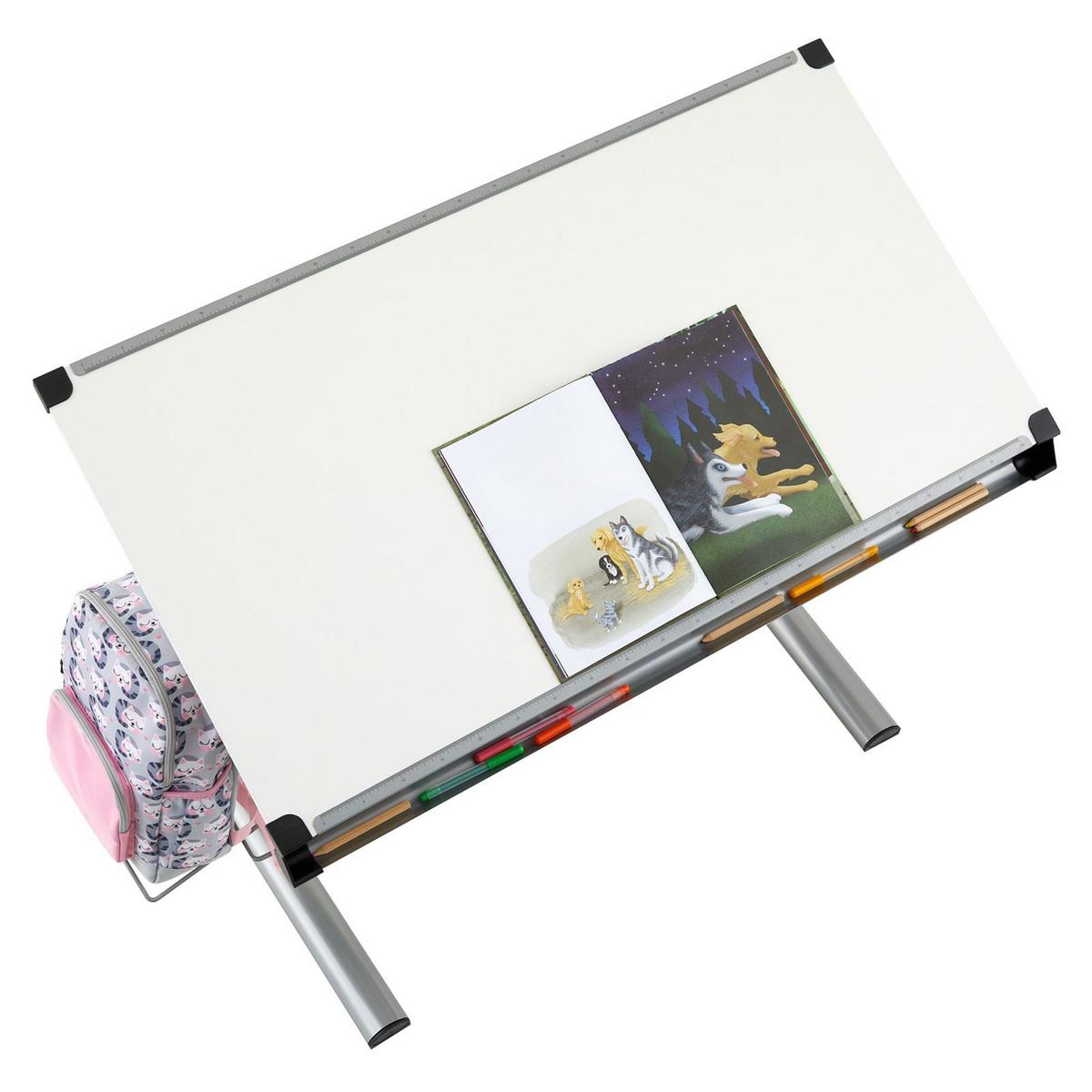 KINDERSCHREIBTISCH MADS - Alufarben/Weiß, Holzwerkstoff/Metall (111/90/60cm) - IDIMEX