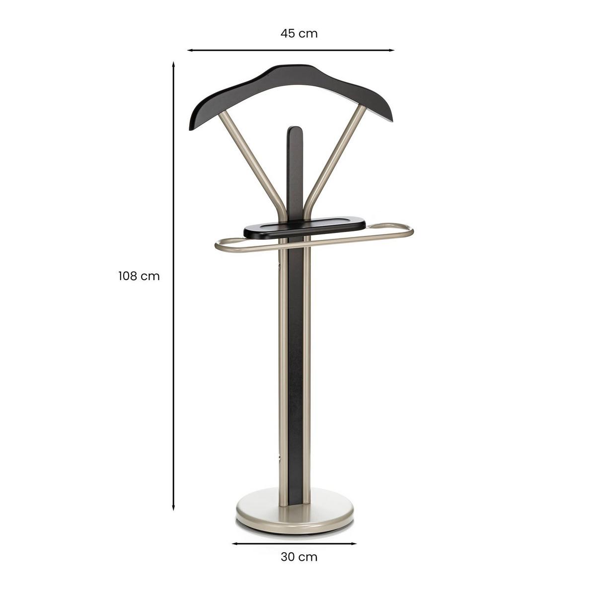 HERRENDIENER FABIO champagne/schwarz - Goldfarben/Schwarz, Metall (45/108/30cm) - IDIMEX