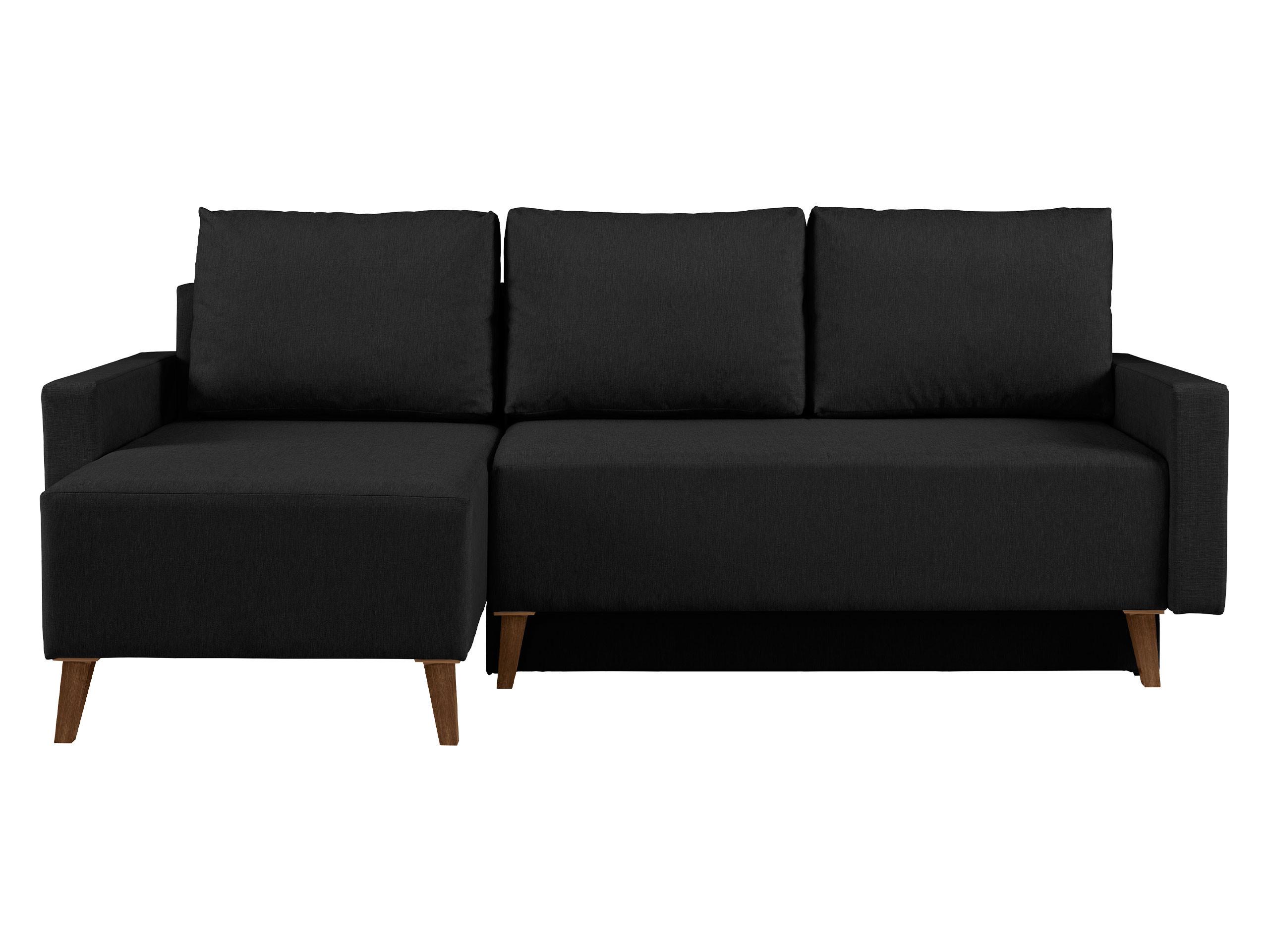 ECKSCHLAFSOFA Oviedo - Schwarz, Holz/Kunststoff (225/140cm) - MIRJAN24