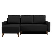 ECKSCHLAFSOFA Oviedo - Schwarz, Holz/Kunststoff (225/140cm) - MIRJAN24