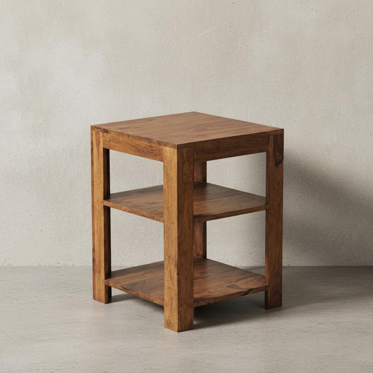 BÜCHERREGAL Massivholz Handgefertigt Pflegeleicht, Braun 44x44x60 cm - Braun, Holz (44/60/44cm) - KADIMA DESIGN