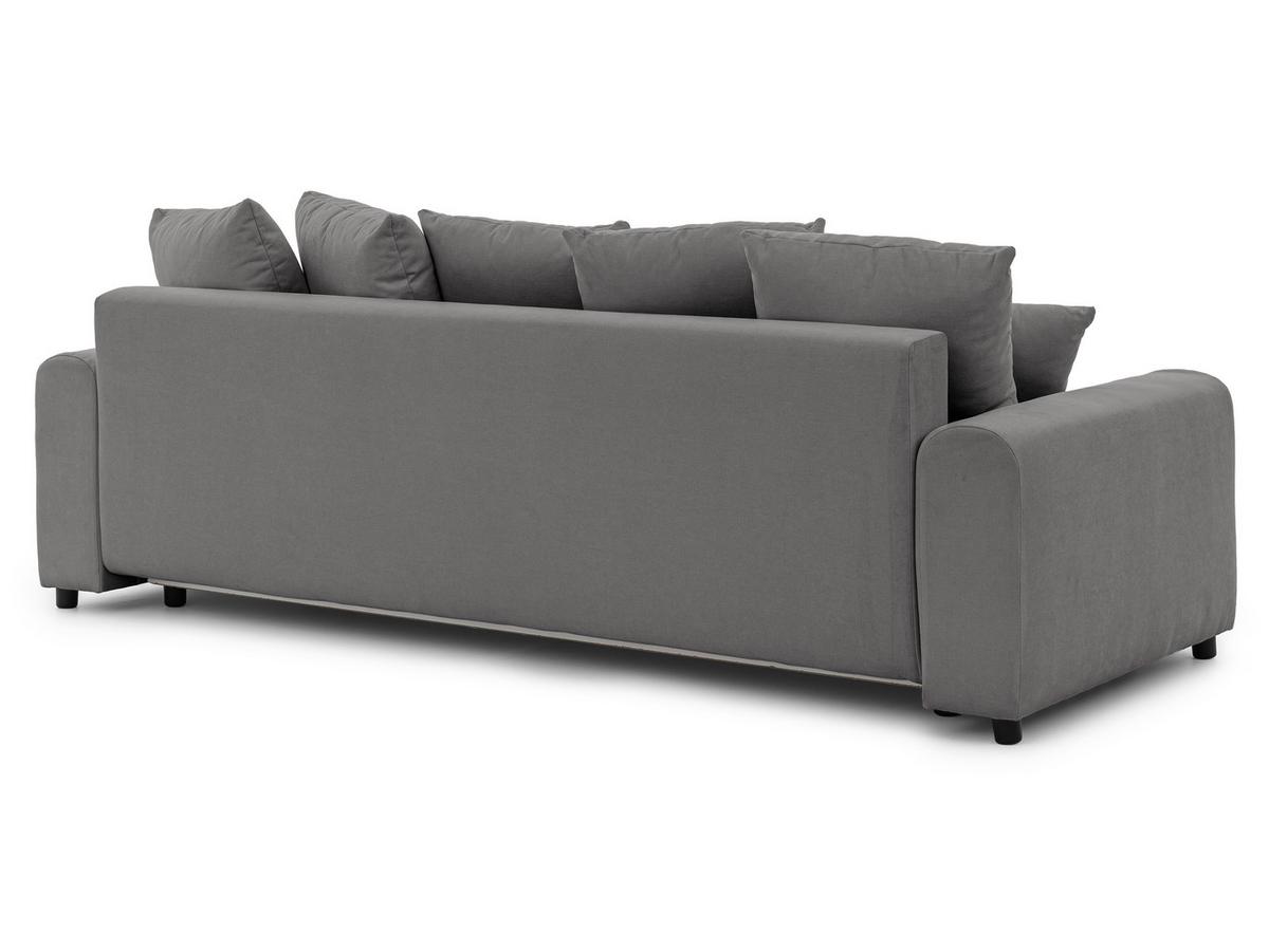 SCHLAFSOFA Calma mit Bettkasten im Bumpy-Design aus weichem Taupe Webstoff - Taupe/Schwarz, Holz/Kunststoff (239/88/98cm) - S-Style