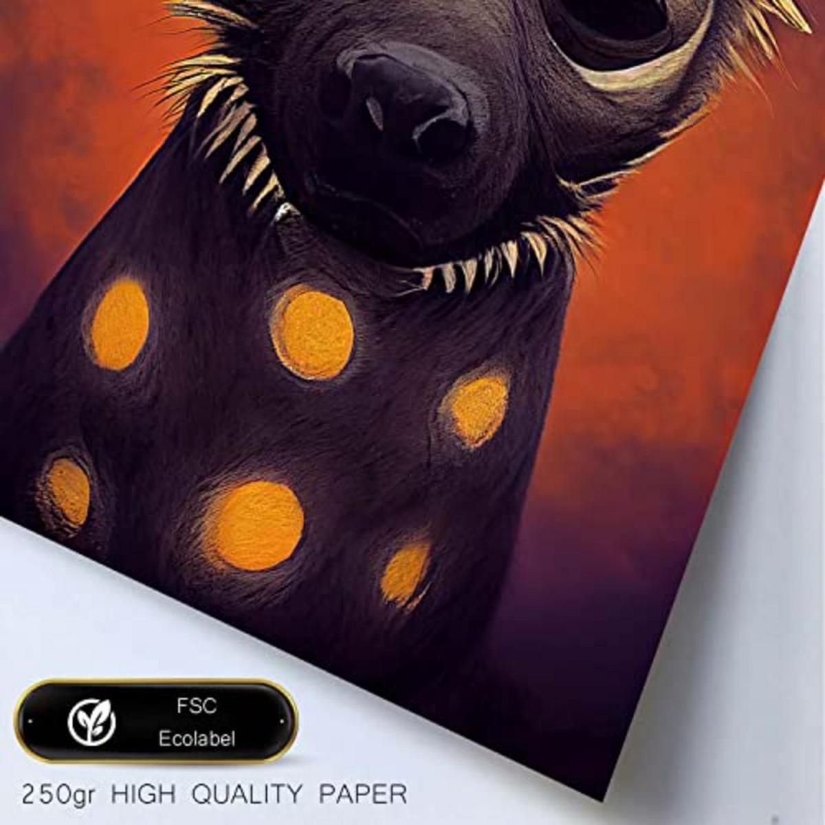 POSTER Set mit 4 Rot Tier im T Burton Goth Stil A4 Rahmenlos - Klar, Papier (29.7/3cm) - Nacnic