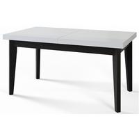RECHTECKIGER Esszimmertisch SKANDI, ausziehbarer Tisch, Größe: 140-180X80X78 cm, Wohnzimmertisch Farbe: Weiß, mit Holzbeinen in Farbe Schwarz - Schwarz/Weiß, Holzwerkstoff (140/80/78cm) - Alpi-Möbel