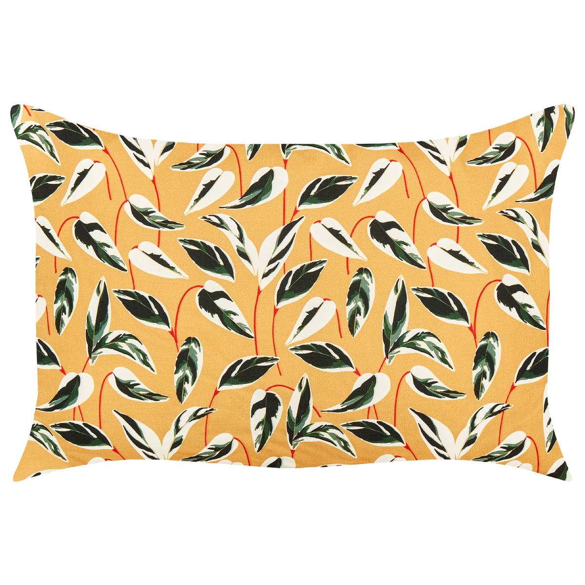 GARTENKISSEN 2er-Set Blattmotiv mehrfarbig 40/60 cm Taggia - Multicolor, Textil (40/60cm) - Beliani