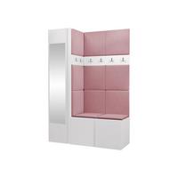GARDEROBEN-SET Orion X - Weiß/Rosa, Holzwerkstoff/Kunststoff (124/186/46cm) - MIRJAN24