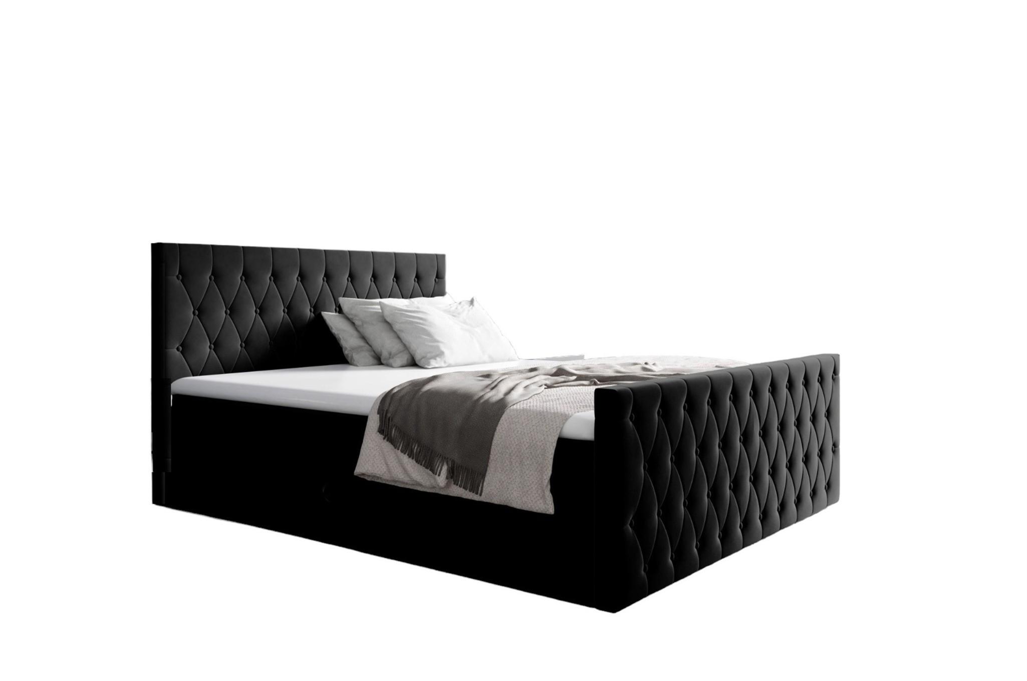 BOXBETT Asher - Schwarz, Holzwerkstoff/Textil (140/200cm) - Fun Möbel