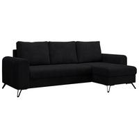 ECKSOFA Hugo Cord Schwarz - Schwarz, Textil/Metall (242/140cm) - MKS