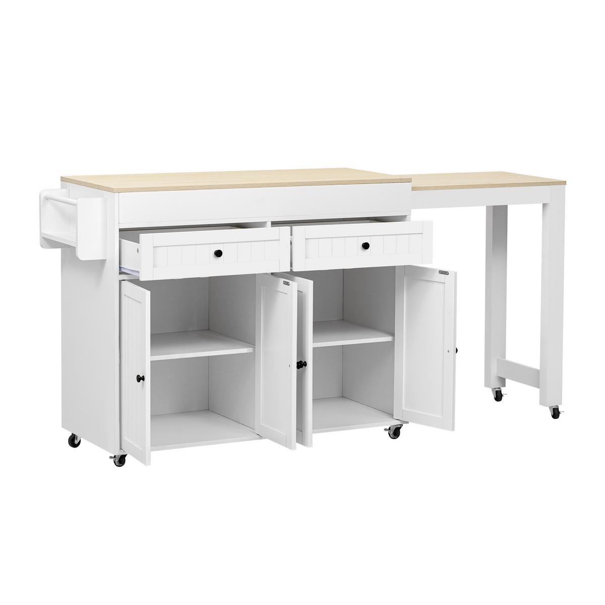 BARTISCH Weiß mit Stauraum und Ausziehfunktion - Weiß, Holzwerkstoff (45/180/92.2cm) - Urban Meuble