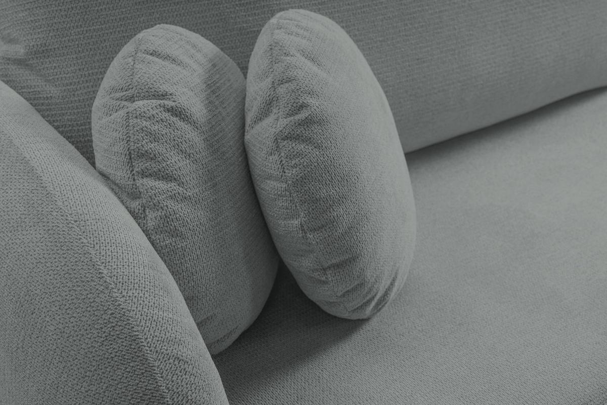 ECKSOFA AMICO R-S Grau Geflochtener Stoff mit Schlaffunktion - Grau, Holz (248/174cm) - MASSENO