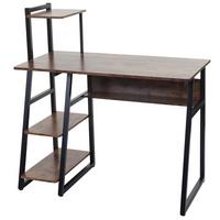 SCHREIBTISCH MIT REGAL eckig Braun - Braun, Metall (50/100/102cm) - MCW