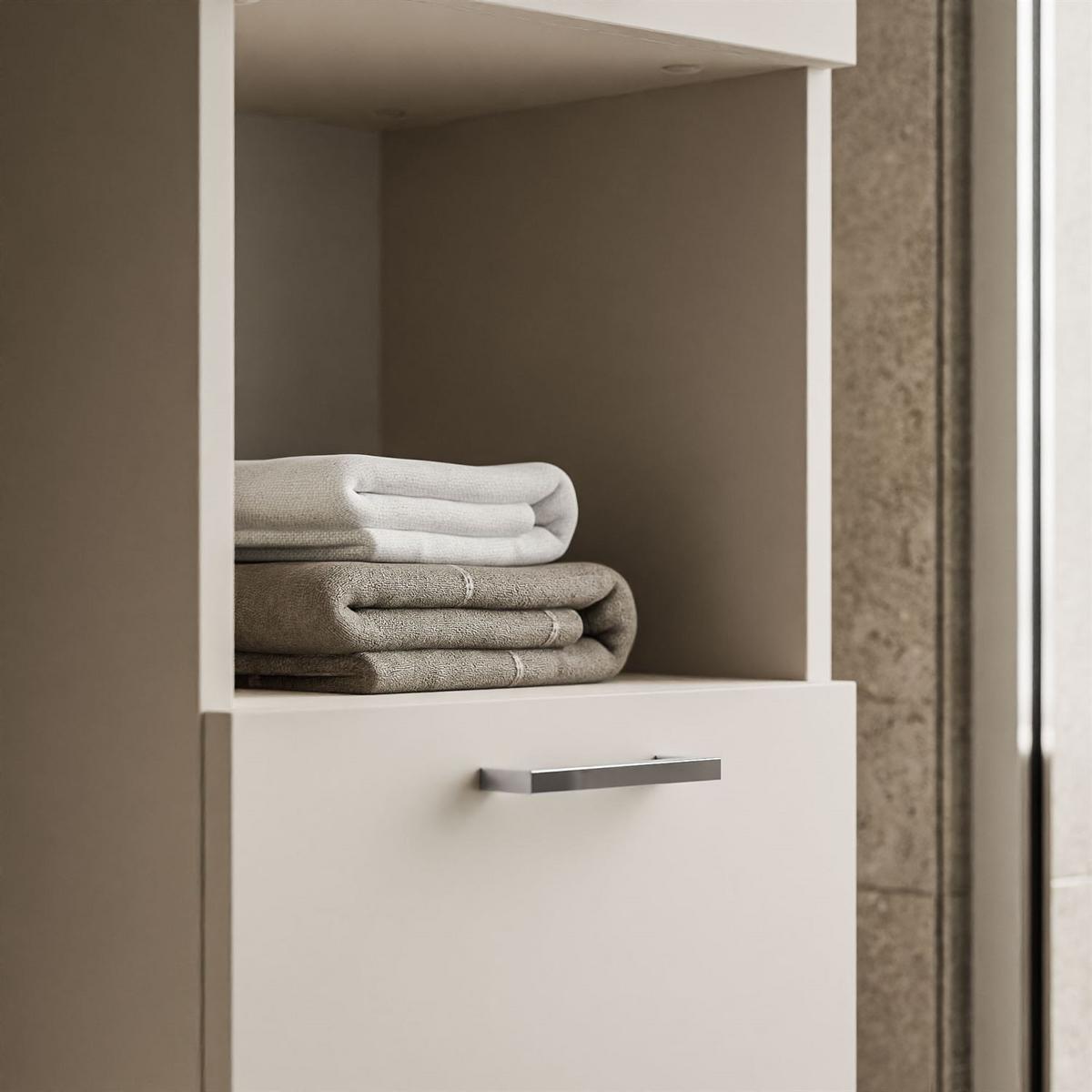 BADMÖBEL-SET LUMIRE Kaschmir Matt mit Spiegel - Beige, Holzwerkstoff (80/52/46cm) - Lookway
