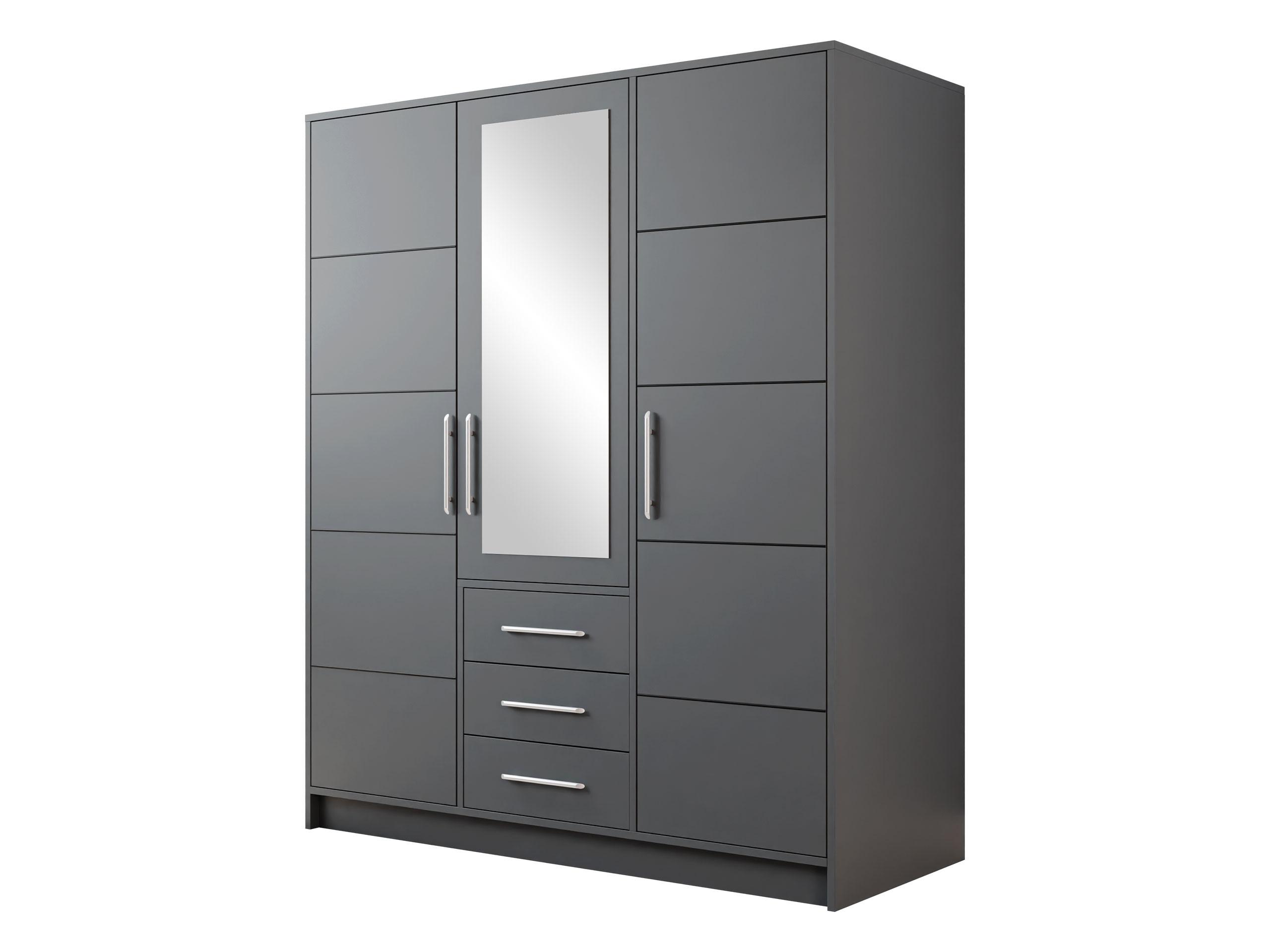 DREHTÜRENSCHRANK Bali D3 - Silberfarben/Graphitfarben, Holzwerkstoff/Kunststoff (58/200/147cm) - MIRJAN24