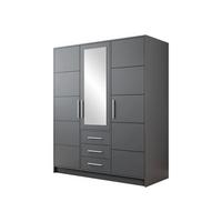 DREHTÜRENSCHRANK Bali D3 - Silberfarben/Graphitfarben, Holzwerkstoff/Kunststoff (58/200/147cm) - MIRJAN24