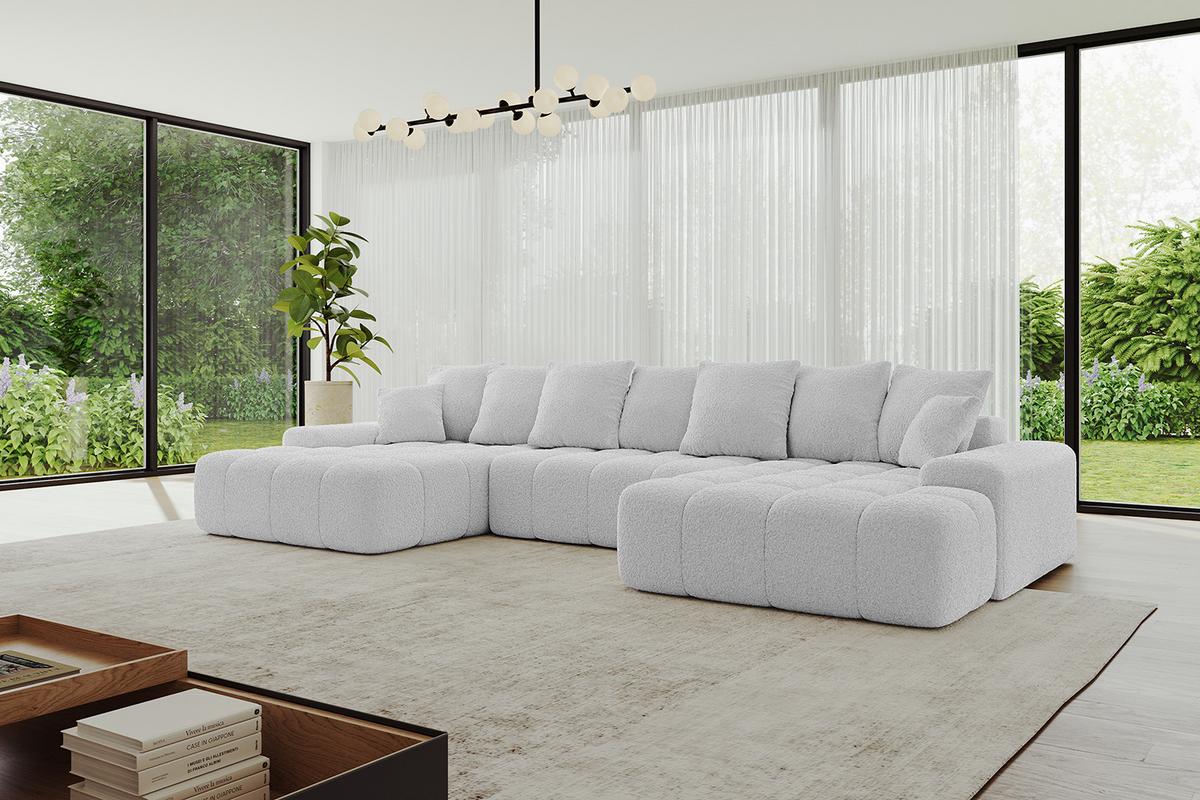 WOHNLANDSCHAFT ENSI-U - 353x164x69 cm Hellgrau - Hellgrau, Holzwerkstoff/Kunststoff (357/69/164cm) - ALTDECOR