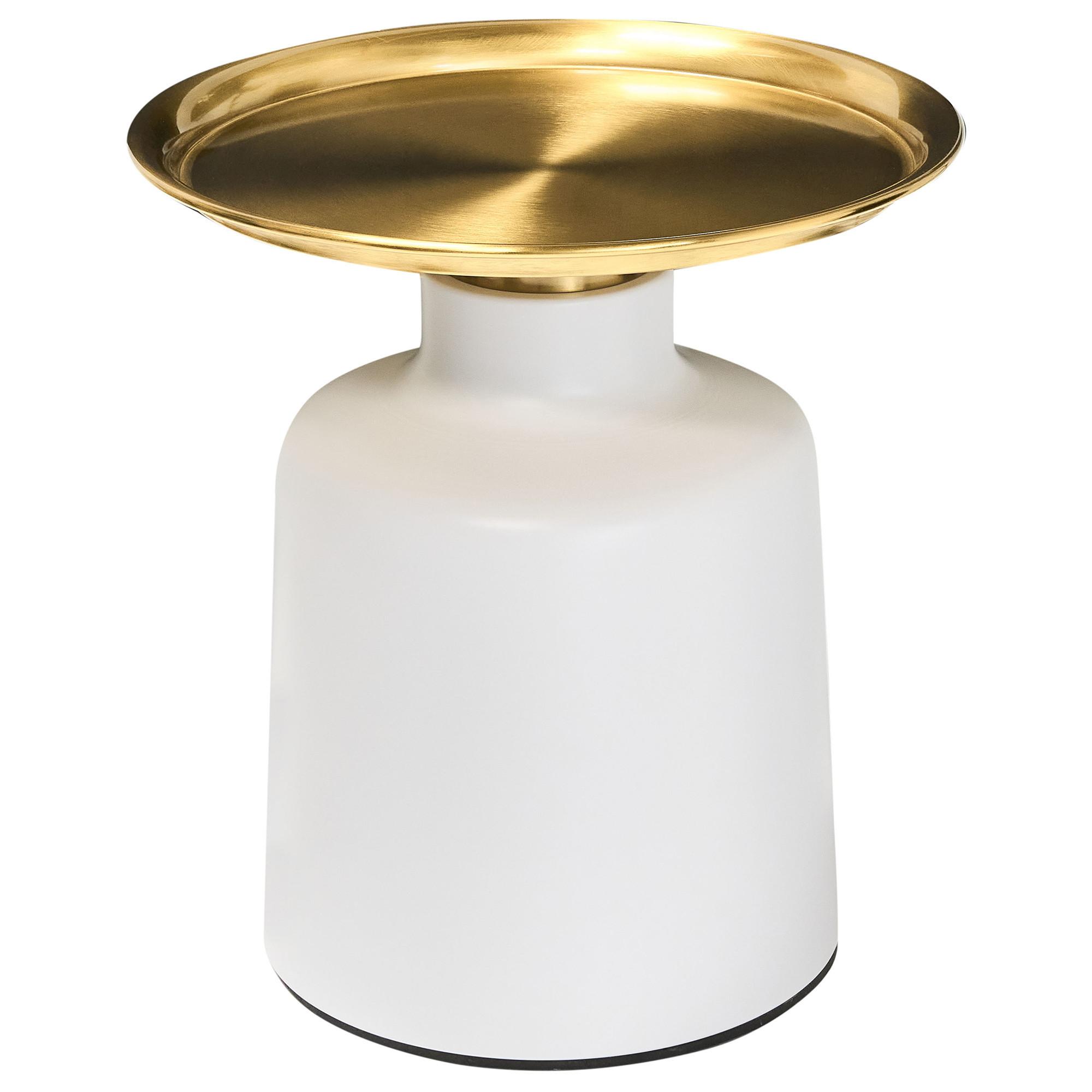 BEISTELLTISCH Metall Weiß/Gold Dove - Weiß, Metall (45/45/49cm) - Beliani