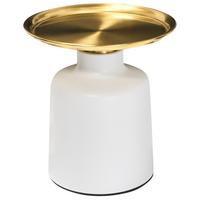 BEISTELLTISCH Metall Weiß/Gold Dove - Weiß, Metall (45/45/49cm) - Beliani
