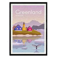POSTER Vintage City Colors – Greenland A3 Rahmenlos - Klar, Papier (29.7/5/42cm) - Nacnic