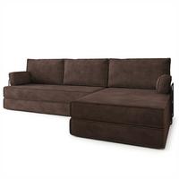 ECKSOFA ANKO modulares Boneless Sofa mit Schlaffunktion Braun Kordstoff - Braun, Textil (270/160cm) - MASSENO
