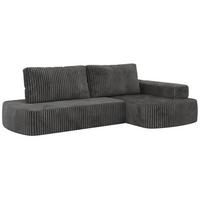 ECKSOFA LIRENA L Cord Grau - Rechts - Grau, Textil (260/160cm) - MKS