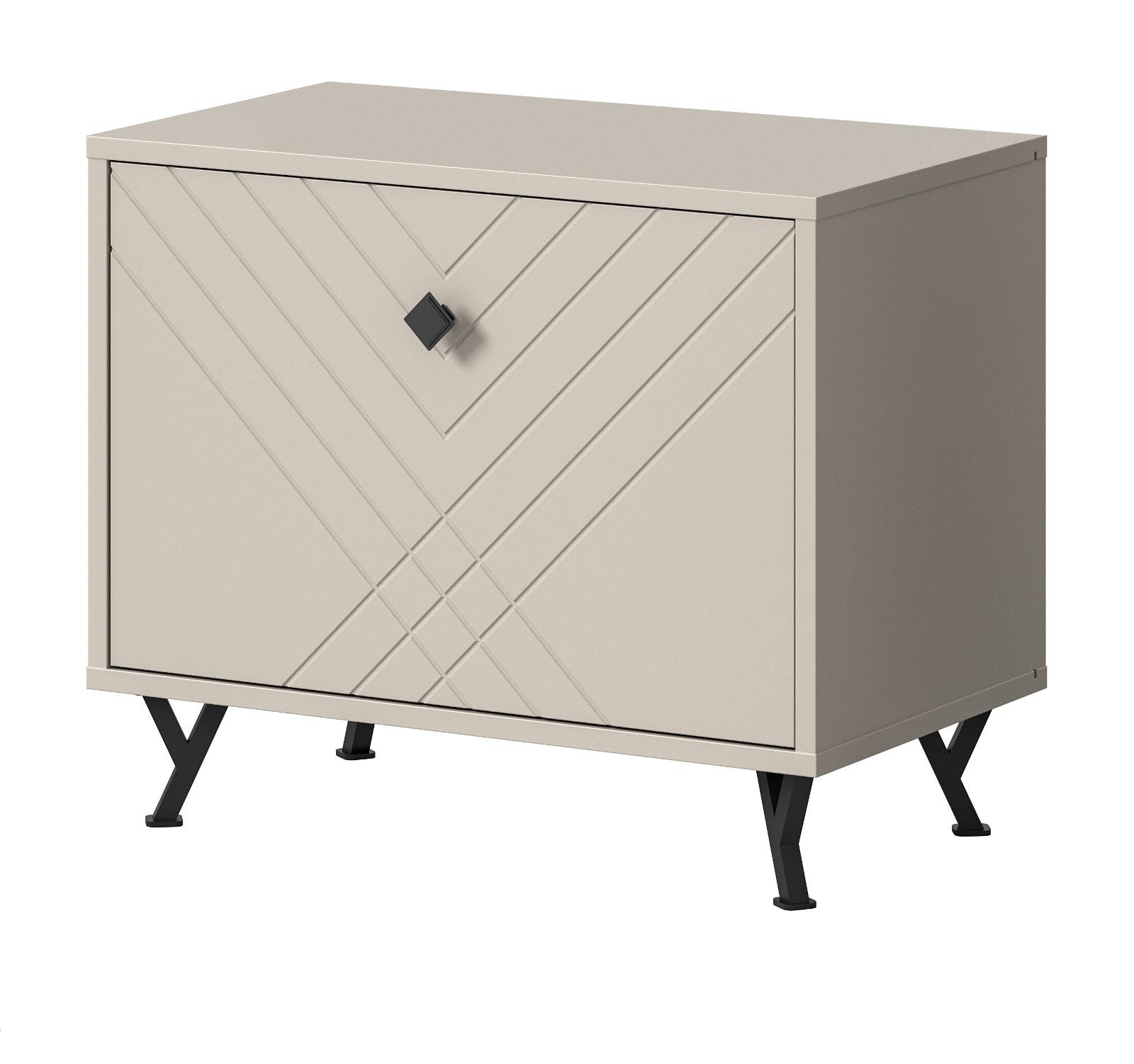 GARDEROBENBANK Sand matt 60 cm, Sitzbank mit Soft-Close - Sandfarben/Beige, Holzwerkstoff/Metall (60/50/35cm) - Inn.Furn