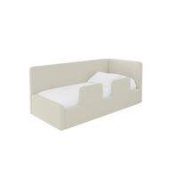 EINZELLBETT Jugendbett mit Bettkasten und Matratze H3/H4, Links - NORY 90x200 Beige - Champagner, Holzwerkstoff/Textil (90/200cm) - ALTDECOR