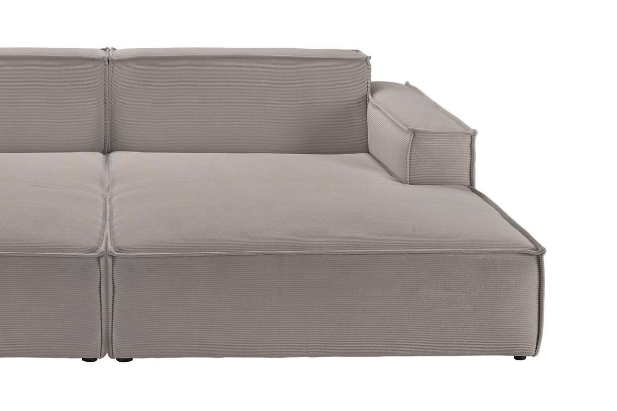 BIG SOFA SAMU Grau Cord - Schwarz/Grau, Textil (256/72/168cm) - KAWOLA