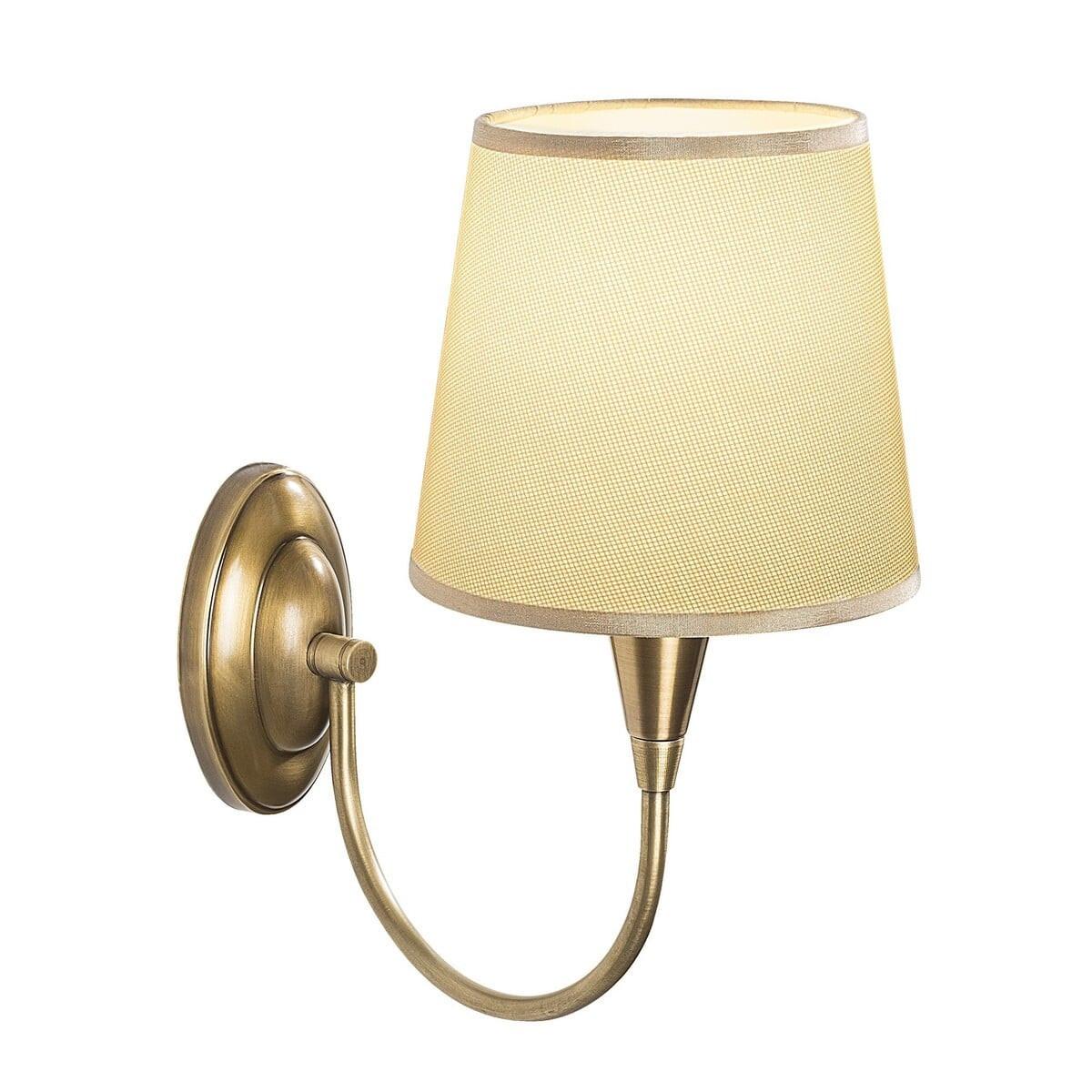 WANDLAMPE aus antikem bronze-metall und stoff - pardo 16/28/31 cm - Bronzefarben, Metall (28/28/31cm) - Calicosy