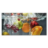 WANDUHR aus Glas 60x30 cm - Obst - Multicolor, Glas (60/30/0.4cm) - TULUP