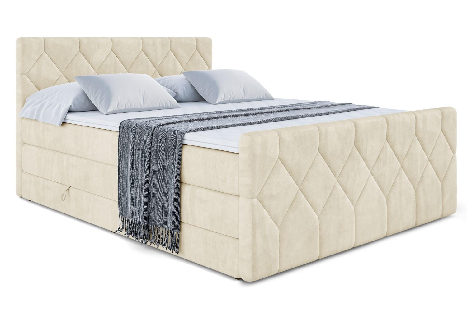 BOXSPRINGBETT CATOR-Z KING - 140x200 - H3/H4 - Beige - Beige, Holzwerkstoff (140/200cm) - ALTDECOR