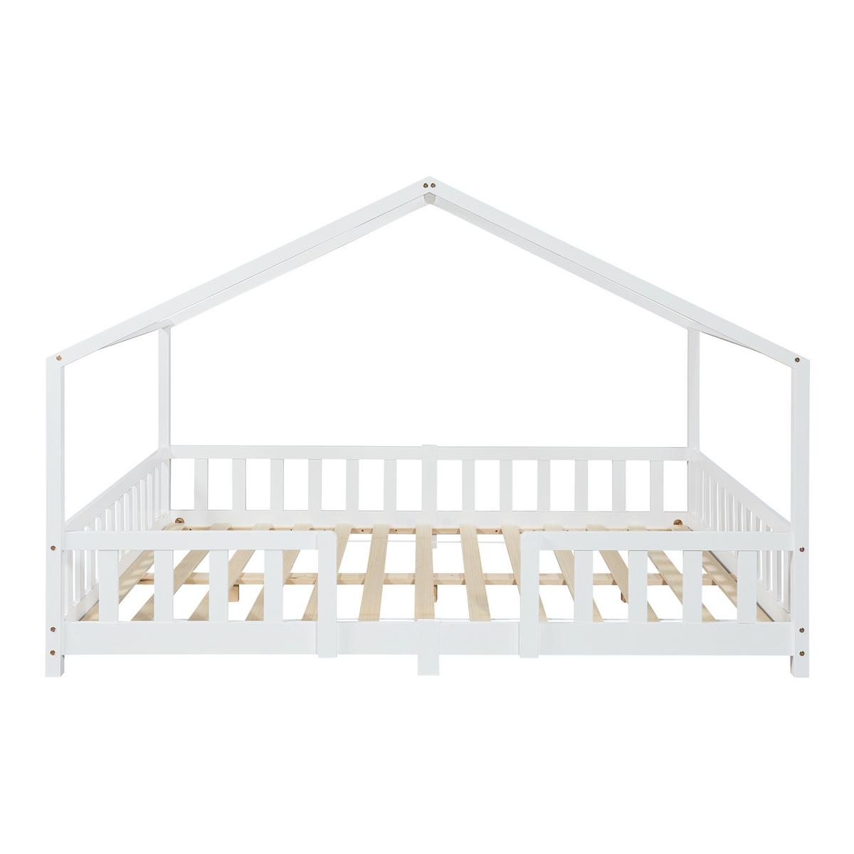 HAUSBETT Treviolo - Weiß, Holz (140/200cm) - [en.casa]