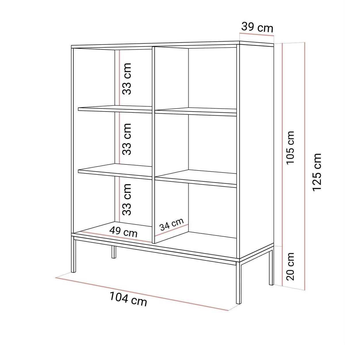 HIGHBOARD CORTADO K104 ZWEIFLUEGELIG KASCHMIR - Beige, Holzwerkstoff (104/125/39cm) - Lookway