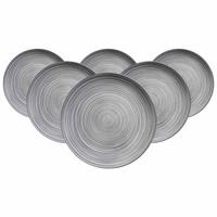 DESSERTTELLER Sendai Wirbel grau ø 21 cm 6er Set - Grau, Keramik (21cm) - Ritzenhoff Breker