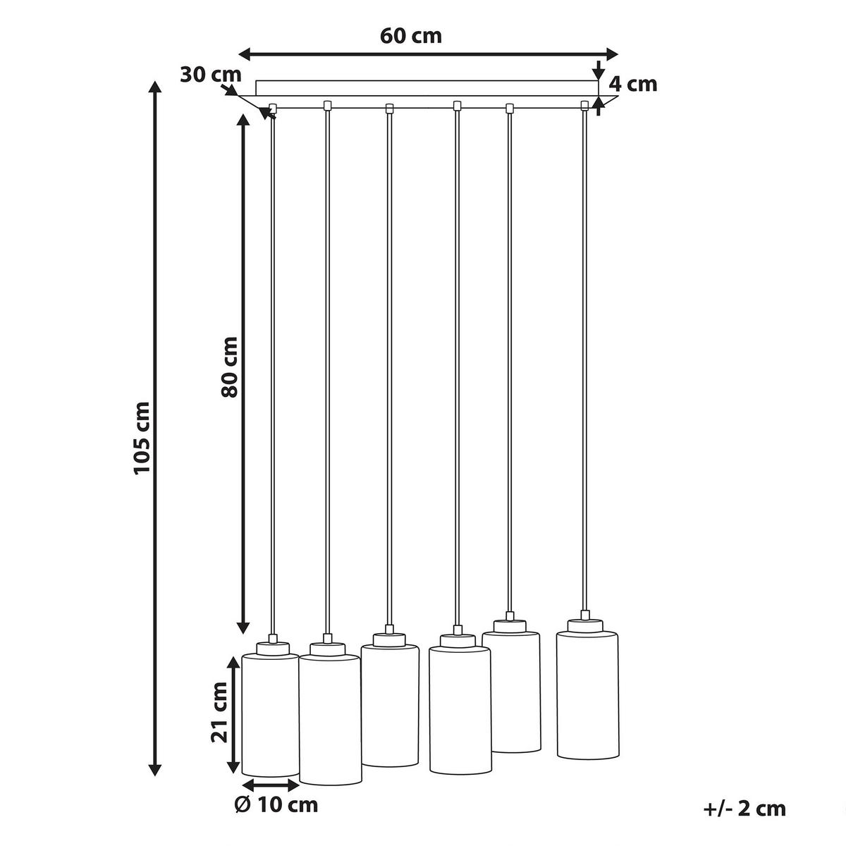 WANDLEUCHTE Puriri 17/17/29 cm - Grau, Glas (30/60/105cm) - Beliani