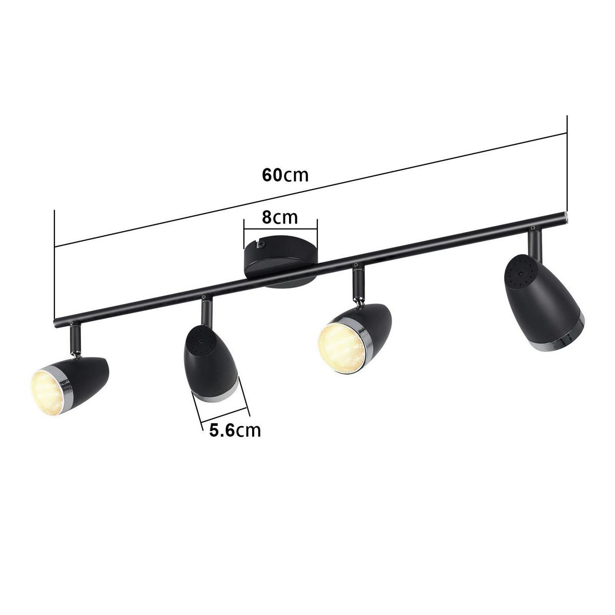 LED-DECKENSTRAHLER Leggitt 4-flammig 60/15.5/80cm - Dunkelgrau, Metall (60/15.5/80cm) - Nettlife