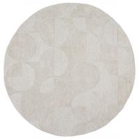 WOLLTEPPICH DEBEN, geometrisch, aus Wolle, Elfenbein, Ø 160 cm - Champagner, Textil (160/160cm) - KADIMA DESIGN